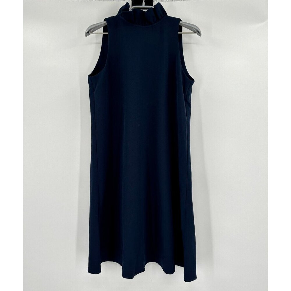 Tuckernuck Navy Blue Blythe Dress S Sleeveless Ruffle Collar Bow Cocktail Party